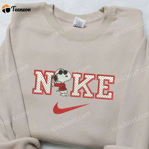 Nike x Snoopy Embroidered Sweatshirt – Peanuts Cartoon Shirt Nike Inspired D Gift for Men Women