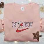 Nike x Snoopy Heart Embroidered Sweatshirt: Peanuts Cartoon Shirt Nike Inspired Stylish & Cozy