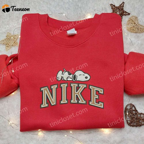 Nike x Snoopy Sleep Embroidered Sweatshirt: Peanuts Cartoon & Nike Inspired Shirt