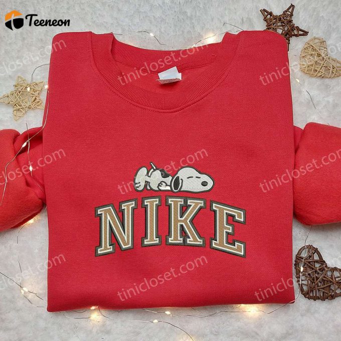 Nike X Snoopy Sleep Embroidered Sweatshirt: Peanuts Cartoon &Amp;Amp; Nike Inspired Shirt