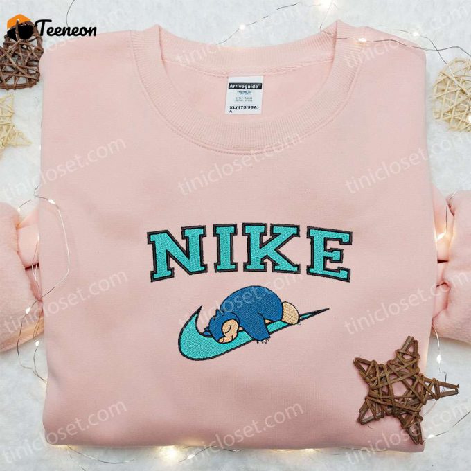 Nike X Snorlax Anime Embroidered Sweatshirt &Amp;Amp; Pokemon Shirt: B Gift For Men Women Family Gift Ideas