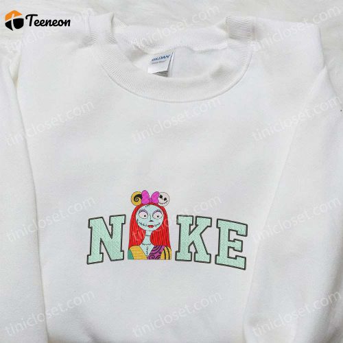 Nike x Spooky Sally Embroidered Shirt: Nightmare Before Christmas Characters T-shirt & Nike Inspired Sweatshirt