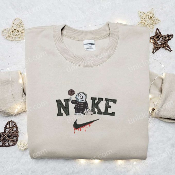 Nike X Spooky Shock Embroidered Shirt Nightmare Before Christmas Characters T-Shirt Nike Inspired Sweatshirt