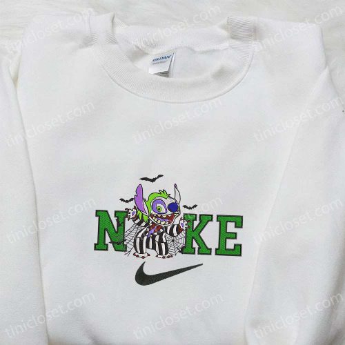 Nike x Stitch Beetlejuice Embroidered Sweatshirt – Horror Movie Characters Hoodie Perfect Family Gifts