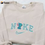 Nike x Stitch Cartoon Embroidered Sweatshirt – B Gift for Men Women Nike Inspired Hoodie for Family