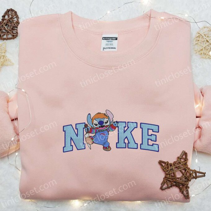 Nike X Stitch Chucky Embroidered Shirt Funny Horror Movie Characters T-Shirt Nike Inspired Sweatshirt