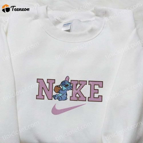 Nike x Stitch Coconut Embroidered Sweatshirt: Lilo and Stitch Hoodie & Nike Inspired T-shirt