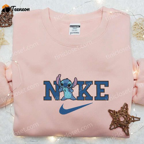 Nike x Stitch Embroidered Sweatshirt: Lilo and Stitch Hoodie Perfect Birthday Gift