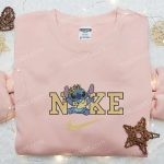 Stitch Flower Crown Sweatshirt: Nike x Lilo and Stitch Embroidered Hoodie – B Gift for Men Women Birthday Gifts