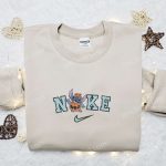 Nike x Stitch Pumpkin T-Shirt & Nike Inspired Hoodie: B Gift for Men Women Family Gifts with Unique Embroidery