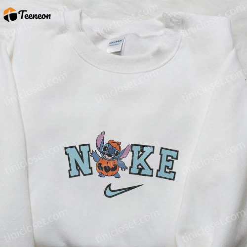 Nike x Stitch Pumpkin T-Shirt & Nike Inspired Hoodie: B Gift for Men Women Family Gifts with Unique Embroidery