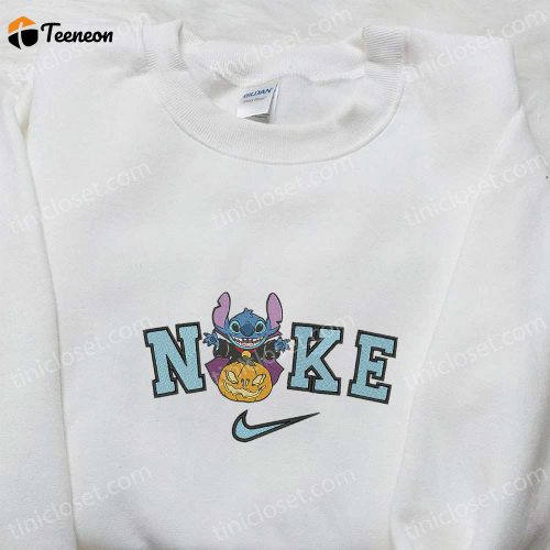 Nike x Stitch Vampire Pumpkin T-shirt & Sweatshirt: B Gift for Men Women Family Gifts Nike Inspired Embroidery