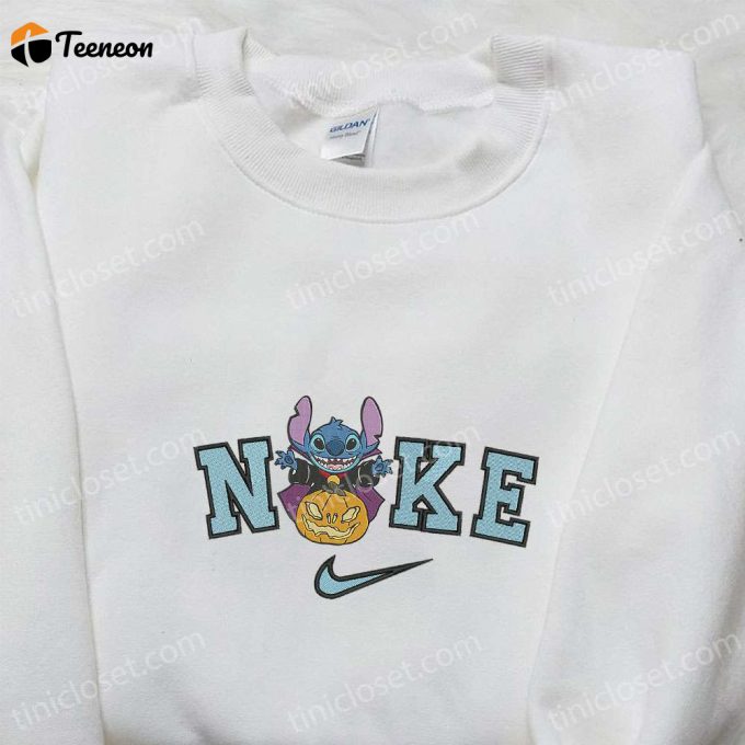 Nike X Stitch Vampire Pumpkin T-Shirt &Amp;Amp; Sweatshirt: B Gift For Men Women Family Gifts Nike Inspired Embroidery