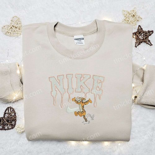 Nike x Tigger Cartoon Embroidered Shirt & Disney Characters Hoodie: B Gift for Men Women Family Gifts