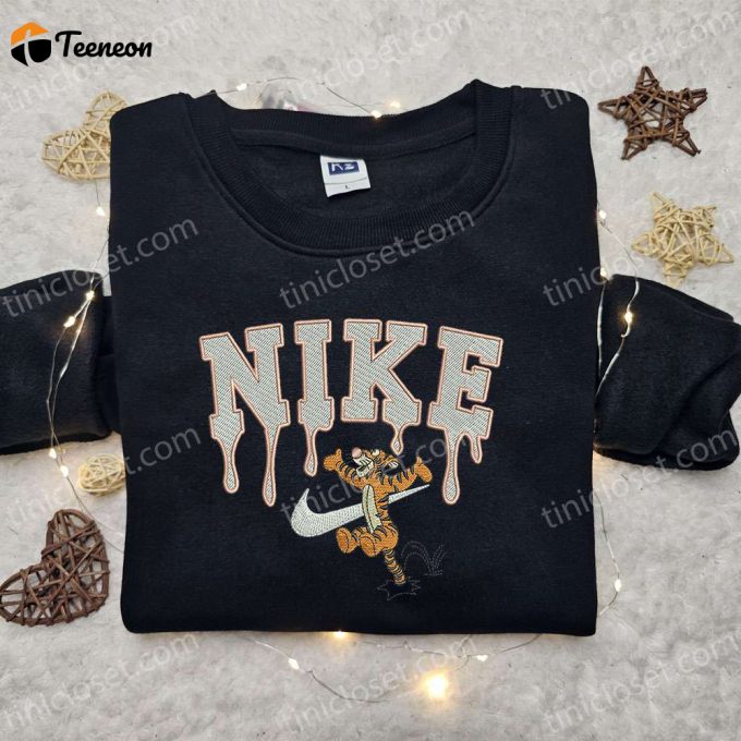 Nike X Tigger Cartoon Embroidered Shirt &Amp;Amp; Disney Characters Hoodie: B Gift For Men Women Family Gifts