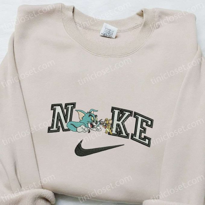 Nike X Tom And Jerry Cartoon Embroidered Hoodie: B Gift For Men Women Nike Inspired Gift For Family