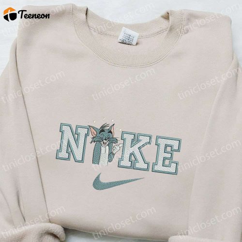 Nike x Tom Cat Cartoon Embroidered Hoodie: B Gift for Men Women Family Gift with Tom and Jerry D Gift for Men Women