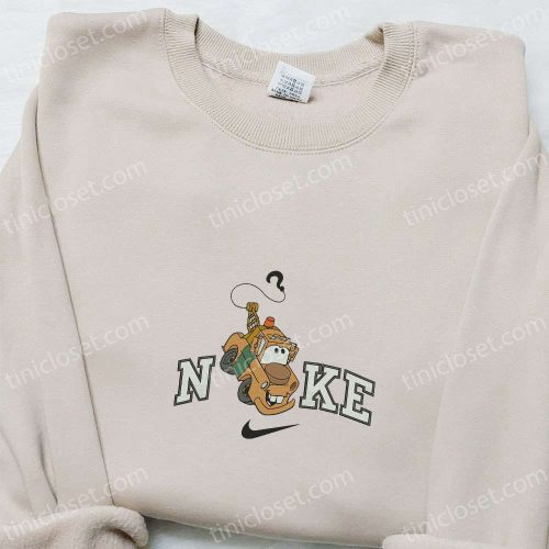 Nike x Tow Mater Embroidered Hoodie & Pixar Cars T-shirt: Disney Cartoon & Nike Inspired Sweatshirt