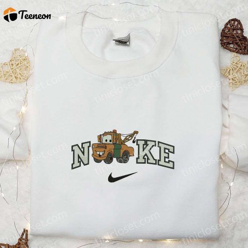 Nike x Tow Mater Embroidered Shirt Pixar Cars Disney Cartoon T-shirt Nike Inspired Hoodie