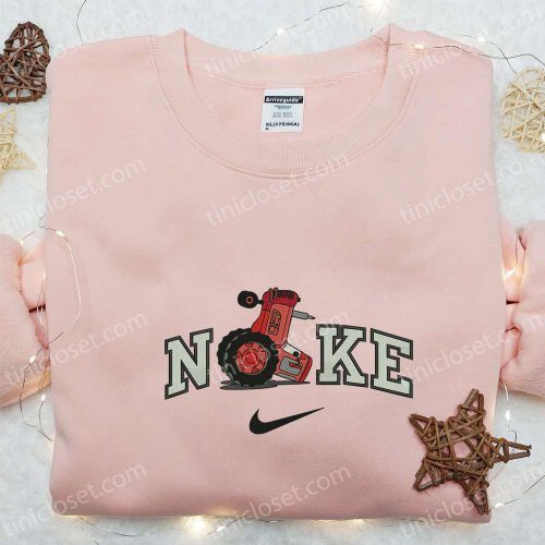 Disney Pixar Cars Embroidered Sweatshirt Nike x Tractors Cartoon Shirt Nike Inspired T-shirt