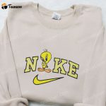 Nike x Tweety Cartoon Embroidered Sweatshirt & Disney Characters T-shirt: B Gift for Men Women Family Gift Ideas