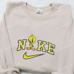 Nike x Tweety Cartoon Embroidered Sweatshirt & Disney Characters T-shirt: B Gift for Men Women Family Gift Ideas