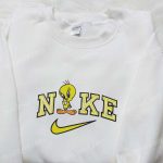 Nike x Tweety Cartoon Embroidered Sweatshirt & Disney Characters T-shirt: B Gift for Men Women Family Gift Ideas