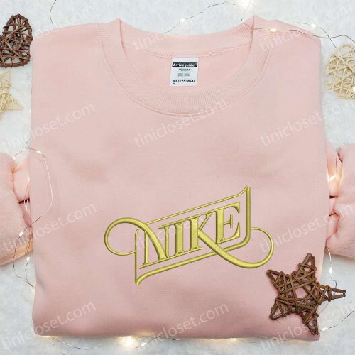 Nike x Typography Embroidered Sweatshirt: B Gift for Men Women Nike Inspired Hoodie for a Memorable Birthday Gift!