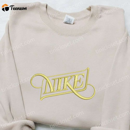 Nike x Typography Embroidered Sweatshirt: B Gift for Men Women Nike Inspired Hoodie for a Memorable Birthday Gift!