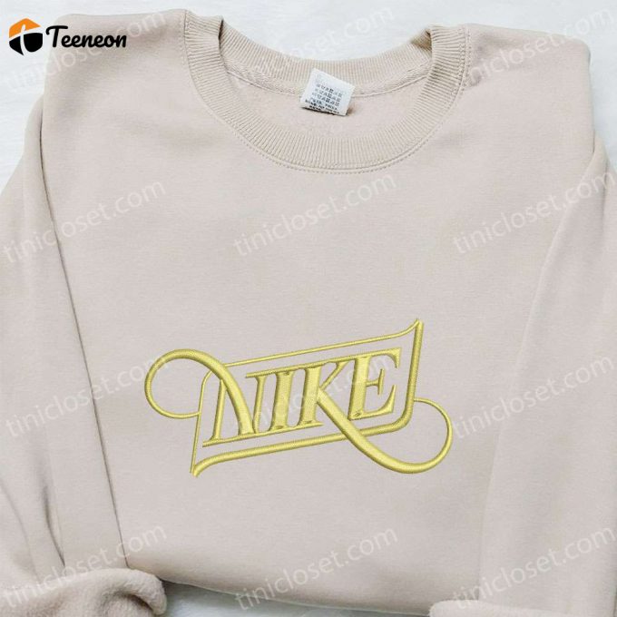 Nike X Typography Embroidered Sweatshirt: B Gift For Men Women Nike Inspired Hoodie For Unique Birthday Gift