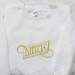 Nike x Typography Embroidered Sweatshirt: B Gift for Men Women Nike Inspired Hoodie for Unique Birthday Gift