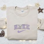 Nike x Violet Cow Embroidered Sweatshirt: Animal Embroidered Shirt Perfect Gift for Every Occasion