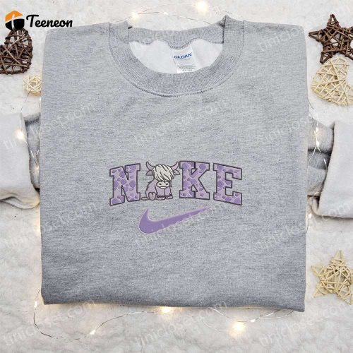 Nike x Violet Cow Embroidered Sweatshirt: Animal Embroidered Shirt Perfect Gift for Every Occasion