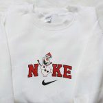 Disney x Nike Olaf Christmas Embroidered Sweatshirt: F Gift for Men Women Characters Movie Merry Christmas Shirt Perfect Gift Idea