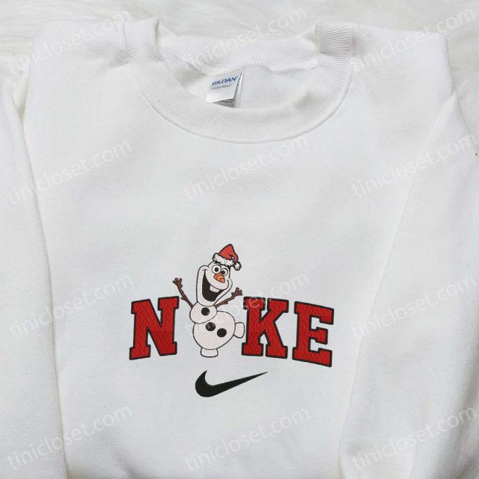 Disney X Nike Olaf Christmas Embroidered Sweatshirt: F Gift For Men Women Characters Movie Merry Christmas Shirt Perfect Gift Idea