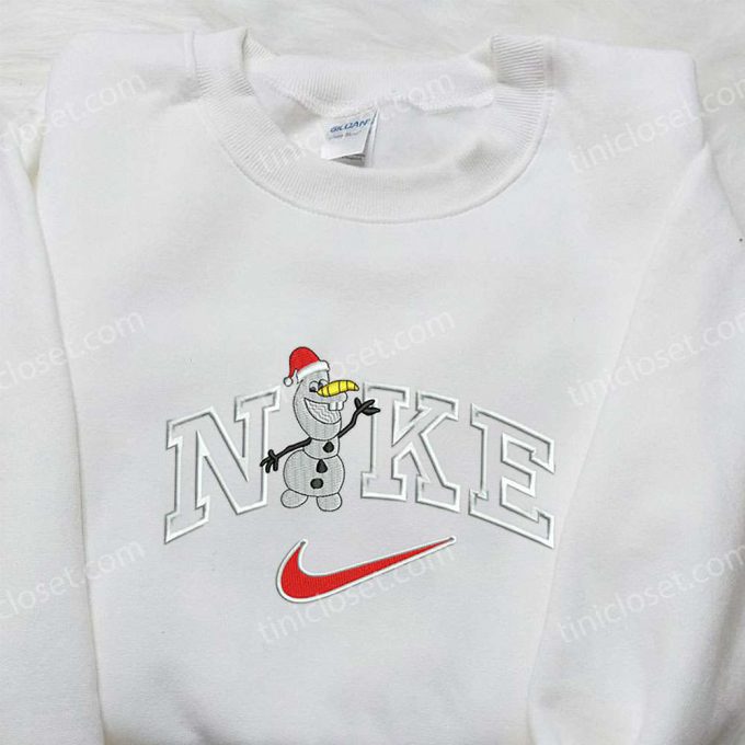 Olaf X Nike Embroidered Sweatshirt: Unique Nike-Inspired Shirt Perfect Christmas Gift Idea