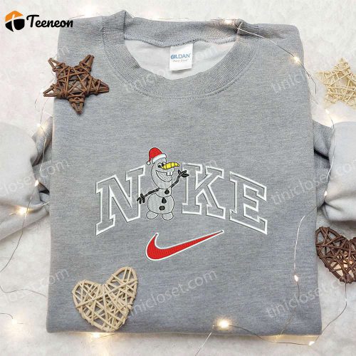 Olaf x Nike Embroidered Sweatshirt: Unique Nike-Inspired Shirt Perfect Christmas Gift Idea