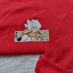 Anime Embroidered Shirt Hoodie & Sweatshirt: One Piece Luffy D Gift for Men Women for Anime Fans