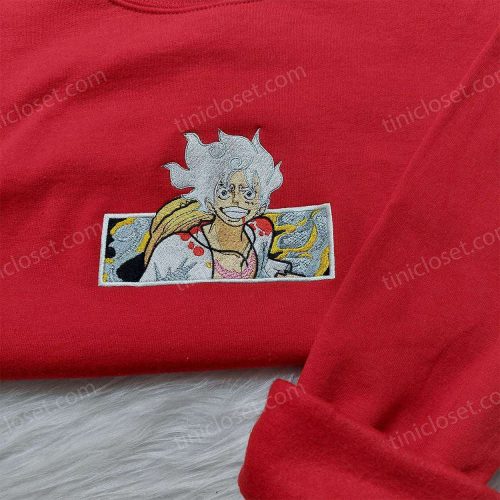 Anime Embroidered Shirt Hoodie & Sweatshirt: One Piece Luffy D Gift for Men Women for Anime Fans