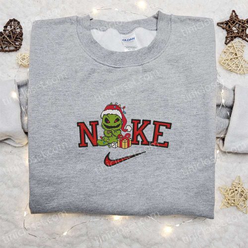 Oogie Boogie Christmas Light x Nike Embroidered Sweatshirt: Movie Merry Christmas Shirt B Gift for Men Women Gift Ideas