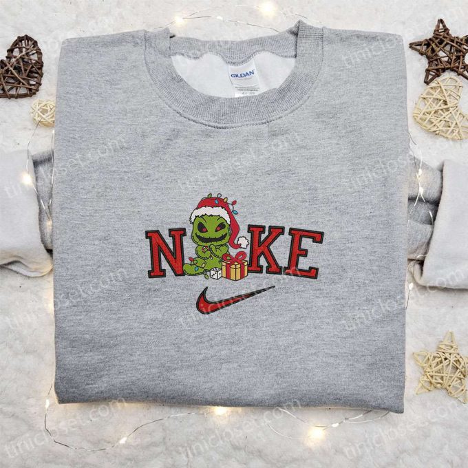 Oogie Boogie Christmas Light X Nike Embroidered Sweatshirt: Movie Merry Christmas Shirt B Gift For Men Women Gift Ideas