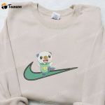 Oshawott Anime x Swoosh Embroidered Hoodie – Nike Inspired Gift for Family