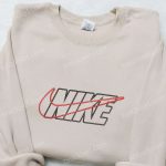 Stylish Nike Embroidered Apparel: Outline Shirt Inspired Hoodie & Custom T-Shirt