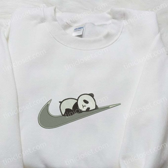 Panda X Swoosh Embroidered Hoodie &Amp; Animal Shirt: B Gift For Men Women Family Gift Ideas