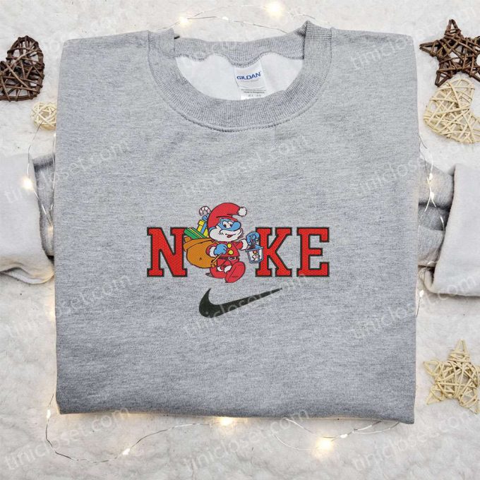 Papa Grumpy Smurf X Nike Embroidered Sweatshirt: F Gift For Men Women Merry Christmas Shirt Ideal Gift For Xmas