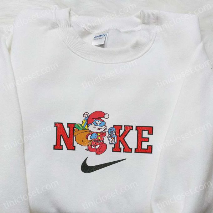 Papa Grumpy Smurf X Nike Embroidered Sweatshirt: F Gift For Men Women Merry Christmas Shirt Ideal Gift For Xmas