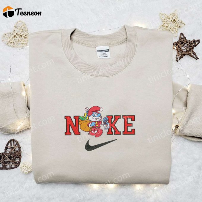 Papa Grumpy Smurf X Nike Embroidered Sweatshirt: F Gift For Men Women Merry Christmas Shirt Ideal Gift For Xmas