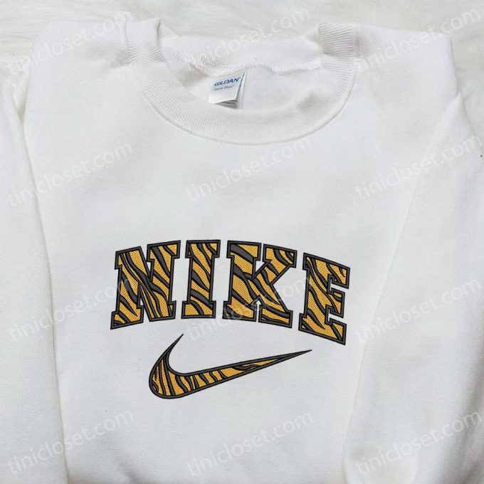 Pattern Tigger X Nike Embroidered Sweatshirt: Nike Inspired Hoodie Perfect Birthday Gift Idea