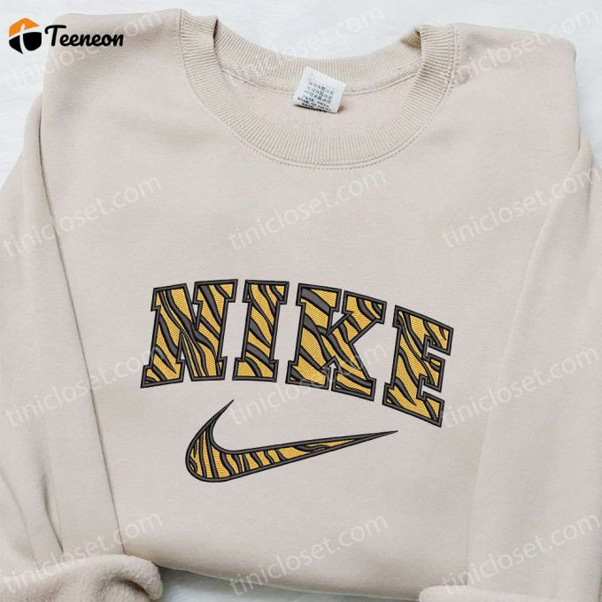 Pattern Tigger X Nike Embroidered Sweatshirt: Nike Inspired Hoodie Perfect Birthday Gift Idea