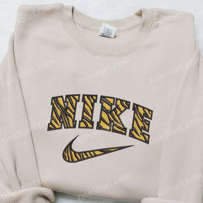 Pattern Tigger X Nike Embroidered Sweatshirt: Nike Inspired Hoodie Perfect Birthday Gift Idea